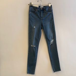 Frayed Jeans Downtown frayed distressed high rise skinny jeans size 0/25